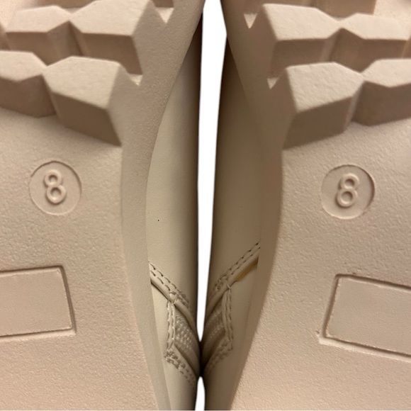 White Chunky Heel Chelsea Ankle Boots Round Toe Slip On Women’s Size 8 - Picture 9 of 15